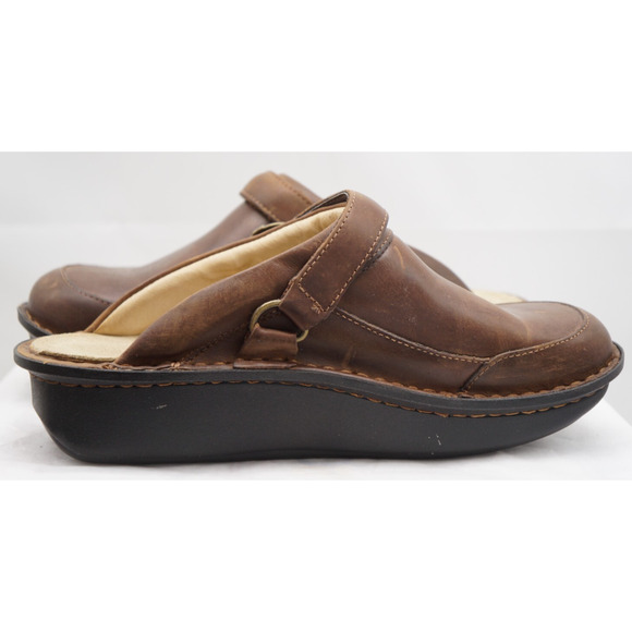 Alegria Leather Adjustable Backstrap Clogs Seville Oiled Brown Size 40 US 9 - Picture 8 of 10